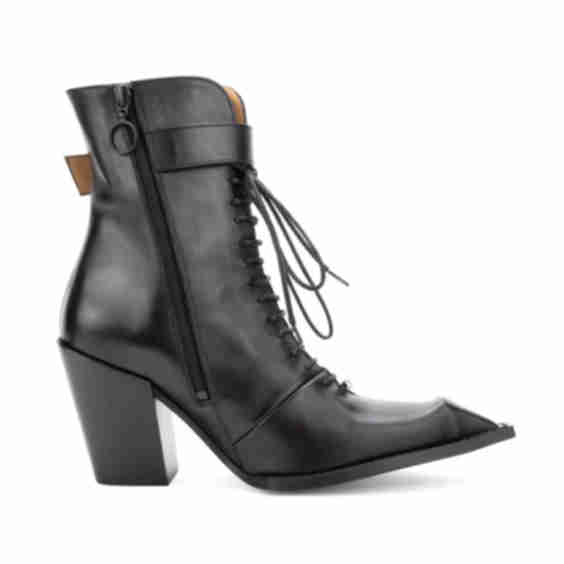 Cubist Cupcake Black Lace Up Ankle Boots with A Buckle 