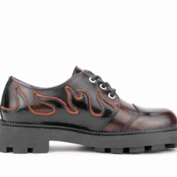 Dragon Fire - Lace Up Flame Derby Shoes