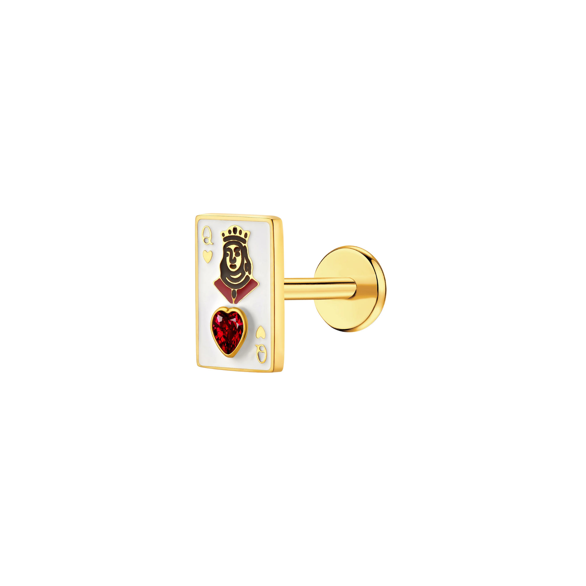 Queen Of Hearts Flat Back Stud 