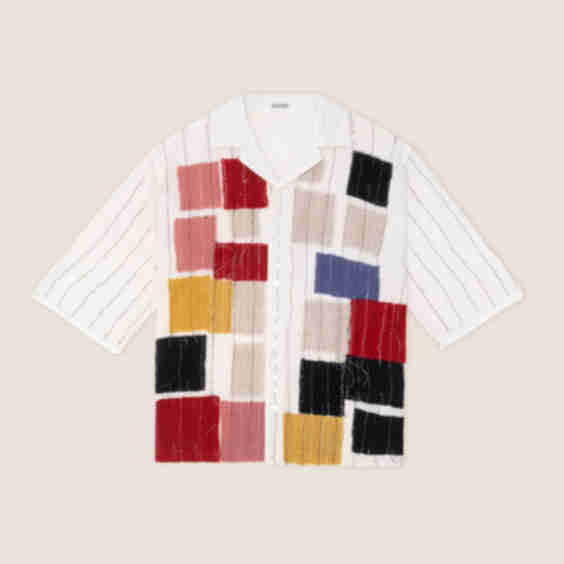 Patchwork Wool Gauze Shirt