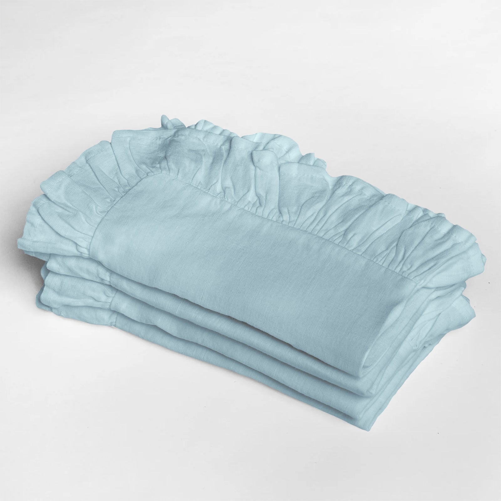 French Flax Linen Ruffles Napkins Set Of 4 