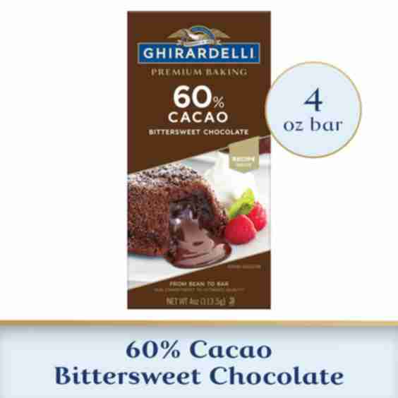 Premium 60% Cacao Bittersweet Chocolate Baking Bar