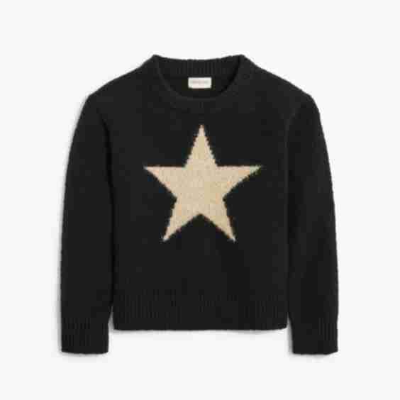 Girls Metallic Star Sweater