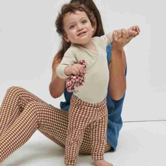 Organic Cotton Gingham Kids Leggings
