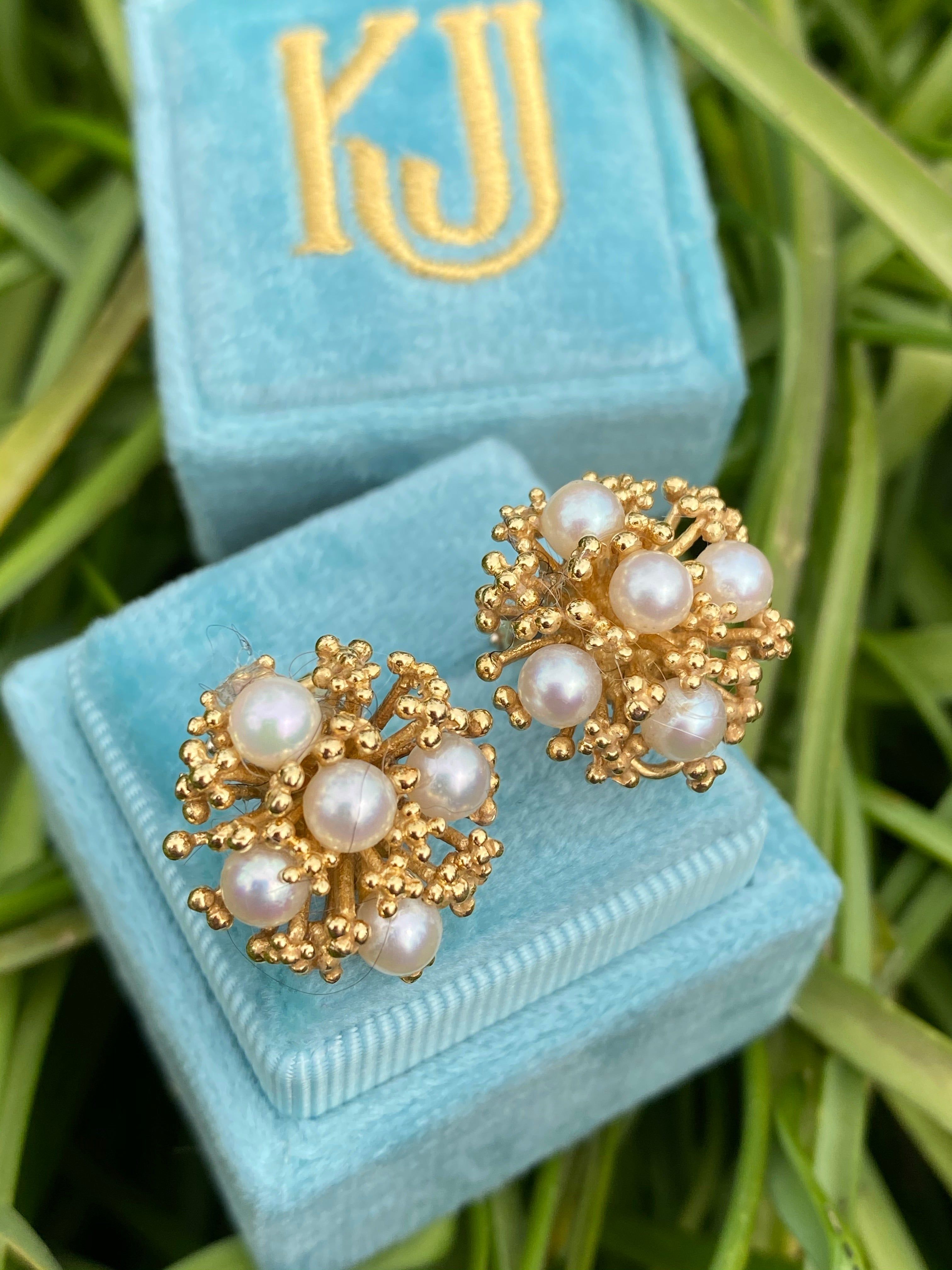 Pearl Earrings In 18ct Yellow Gold