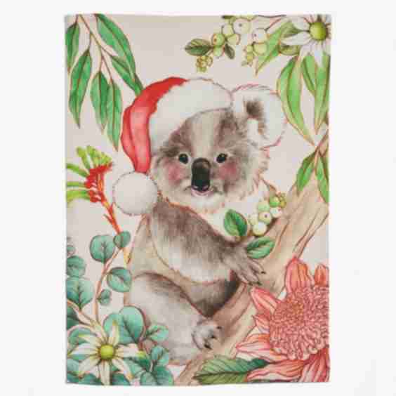 Bush Christmas Koala Tea Towel