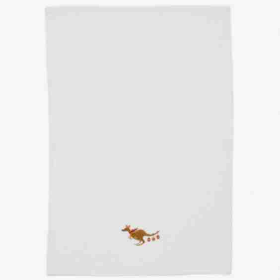 Christmas Kanga Embroidered Tea Towel