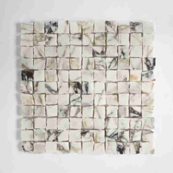 Calacatta Picasso Honed Hand Clipped 1x1 Marble Mosaic