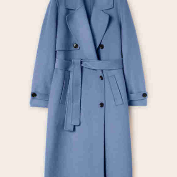 Double-Breasted Coat in Wool Blend Cloth