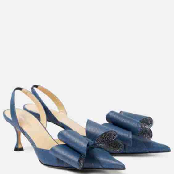 Le Cadeau 65 Denim Slingback Pumps