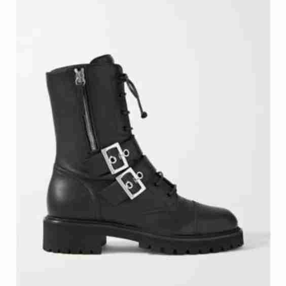 Buckled Leather Ankle Boots