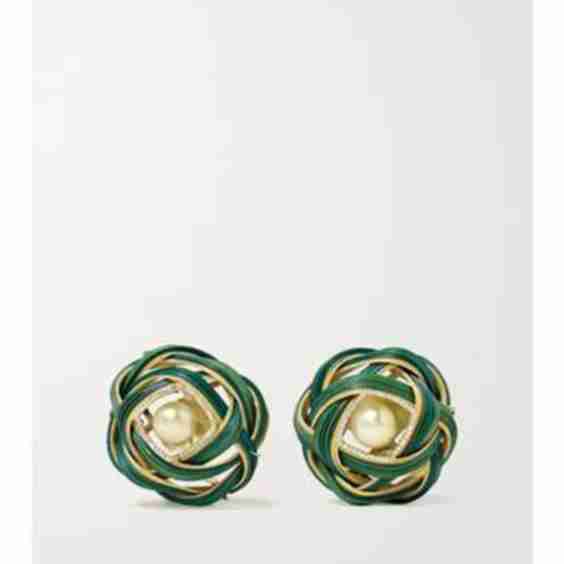 18-Karat Gold Bamboo And Multi-Stone Earrings