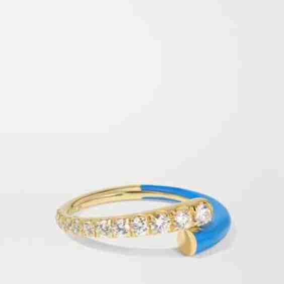 Lola 18-Karat Gold, Diamond And Enamel Ring