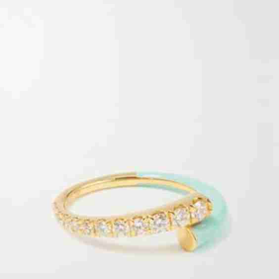 Lola 18-Karat Gold, Diamond And Enamel Ring