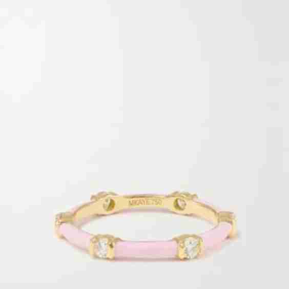 Zea 18-Karat Rose Gold, Enamel And Diamond Ring