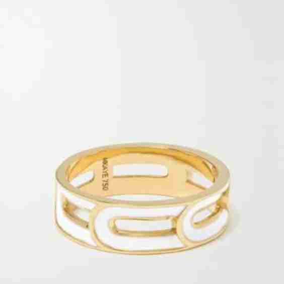 Kira 18-Karat Gold And Enamel Ring