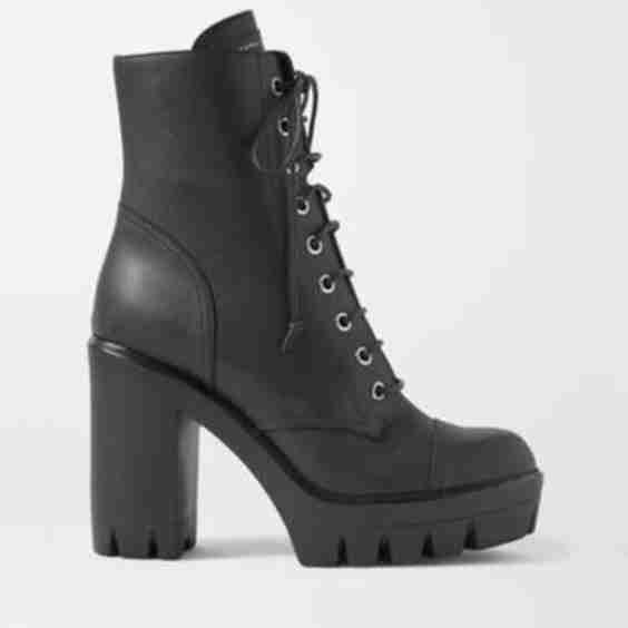 Leather Platform Ankle Boots