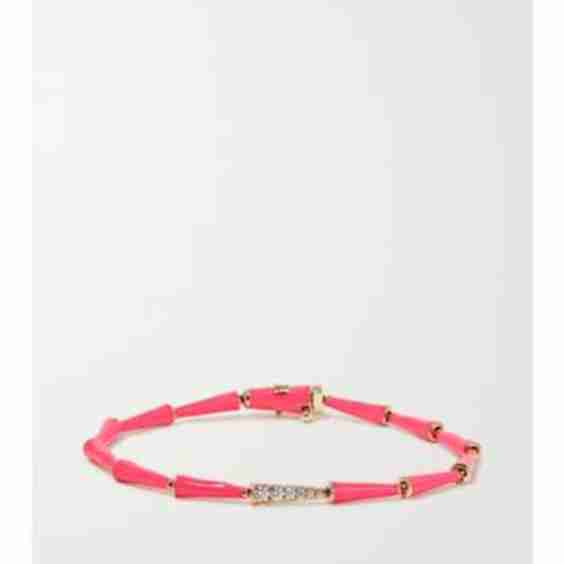 Lola 18-Karat Rose Gold, Diamond And Enamel Bracelet