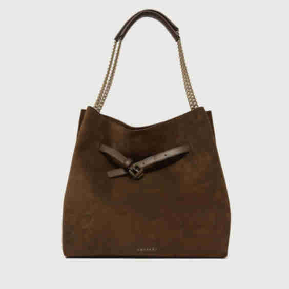 Venus Hobo Peach Suede Leather Shoulder Bag