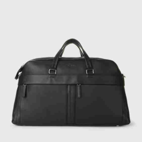 Micron Leather Duffle Bag with Shoulder Strap