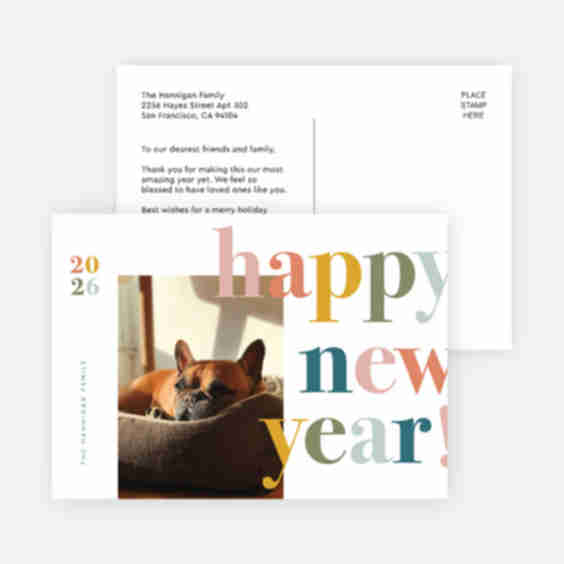 Stylishly Said New Year Cards and Invitations