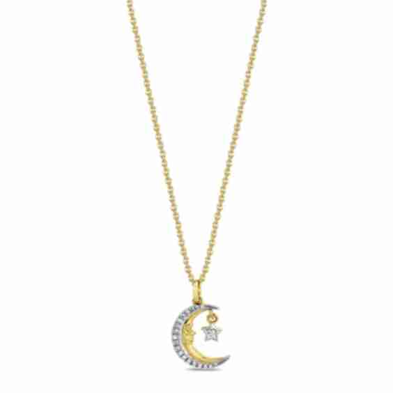 Shy Creation Natural Diamond Star Pendant Necklace