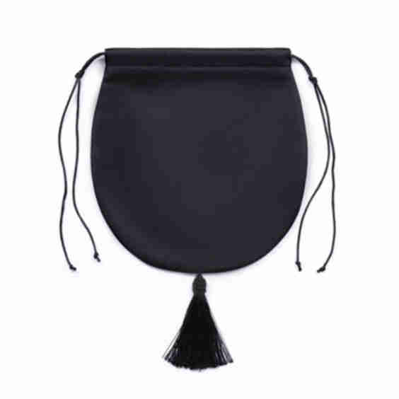 Satin Mini Bag in the Shape of a Bag With a Tassel