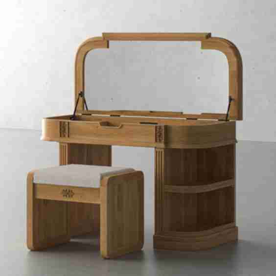 Kaslo Modern Makeup Vanity Desk with Mirror & Stool 