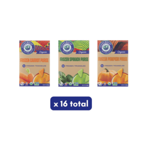 Frozen Organic Puree Triangles – 16 Pack Mix & Match
