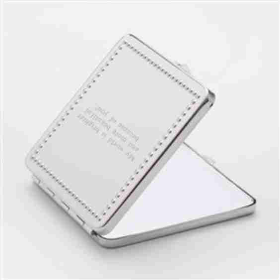 Things Remembered x Kittenish Engraved Beaded Square Compact Mirror