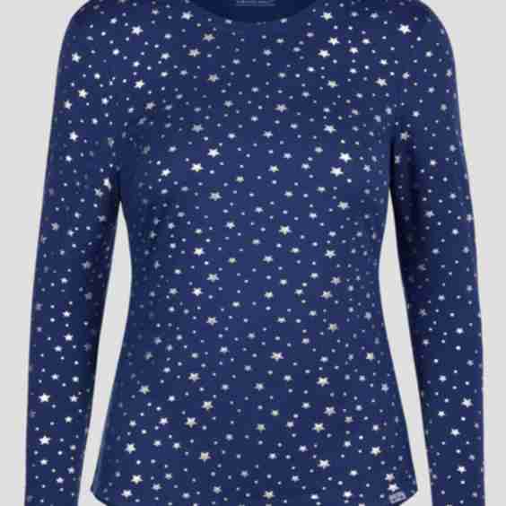 Ava Therese Star N Dots  Stretch Long Sleeve Knit Underscrub