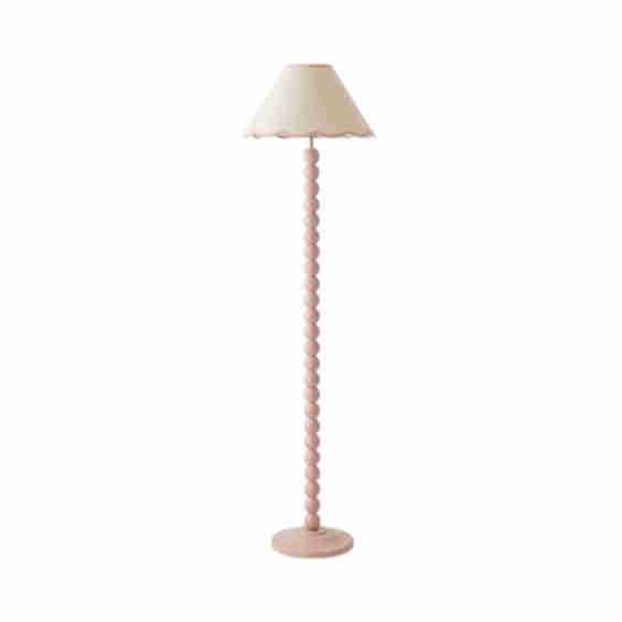 Bobbles Bobbin Floor Lamp with Trim Scallop Shade