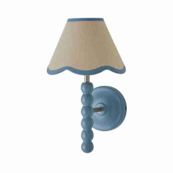Bobbin Wall Light with Trim Scalloped Shade