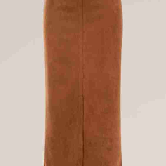 Midi Pencil Skirt With Suede Look