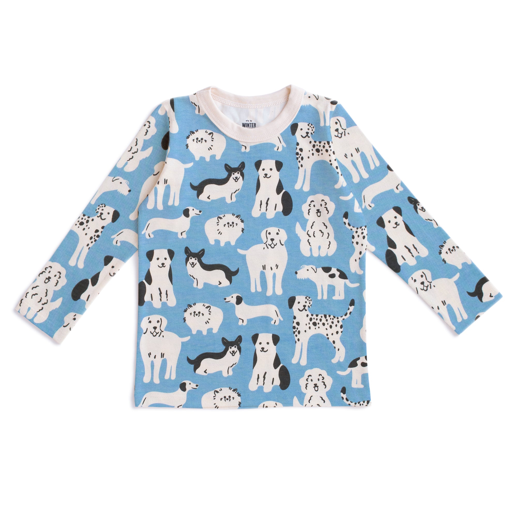 Long Sleeve Tee Dog Parade Blue