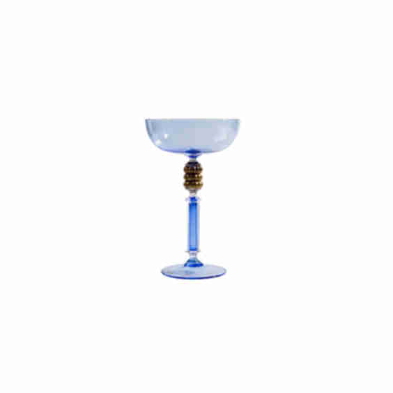 Murano Glass Elegant Goblet With Gold Leaf Decoration