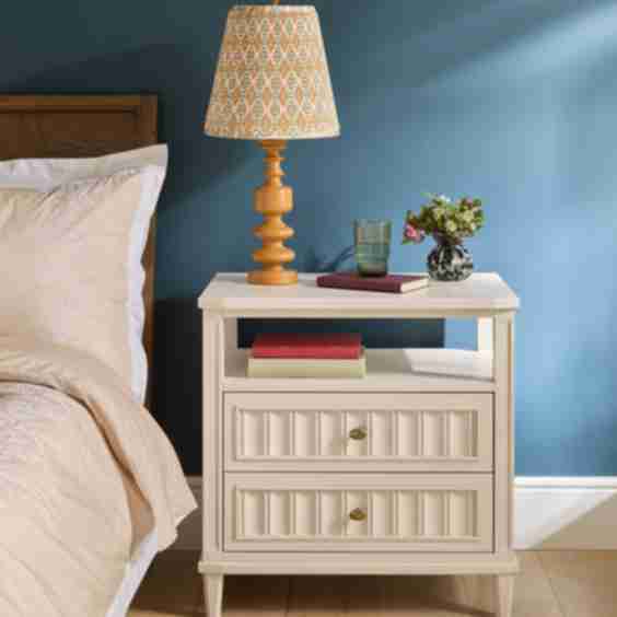 Putty Willis 2 Drawer Wide Bedside Table