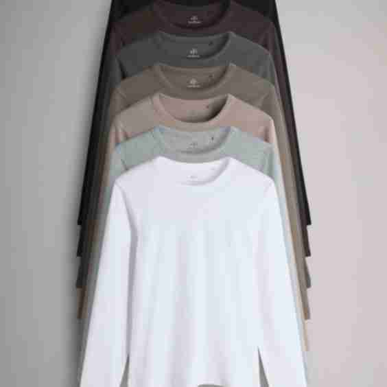 7 Pack Long Sleeve Ribbed T-Shirts 