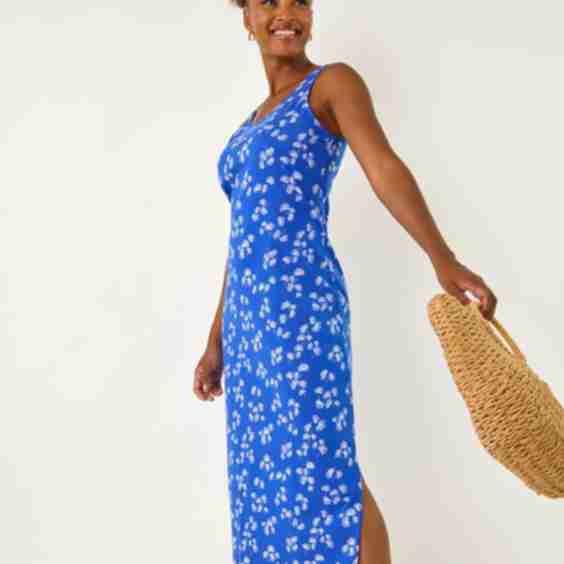 Dandelion Print Maxi Dress