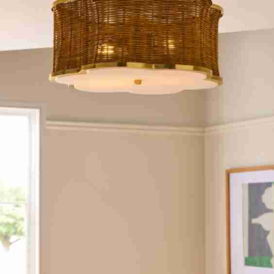 Natural Fleur Flush Ceiling Light