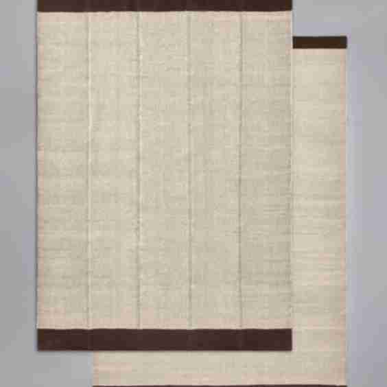 2 Pack Natural Cotton Stripe Woven Herringbone Flatweave Rugs
