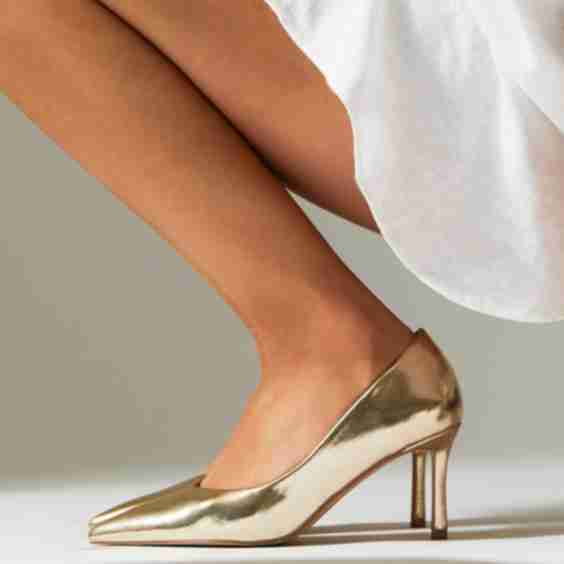 Gold Classic V Cut Vamp Court Shoes
