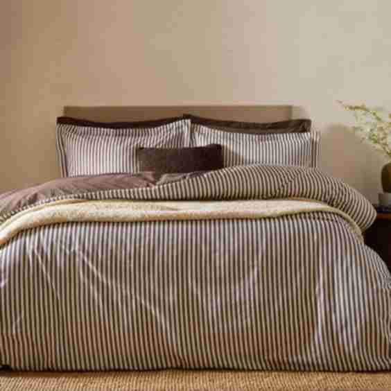 Hebden Mélange Stripe Cotton Duvet Cover Set
