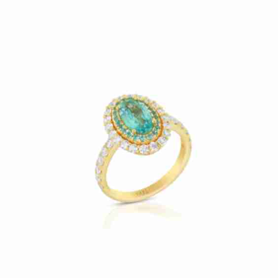 Halo Oval Paraiba Ring